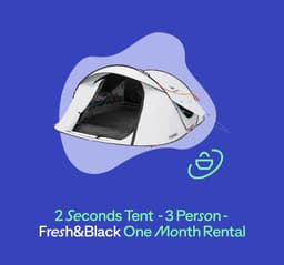 1 Month Rent 2 Seconds Fresh & Black Tent 3 Person